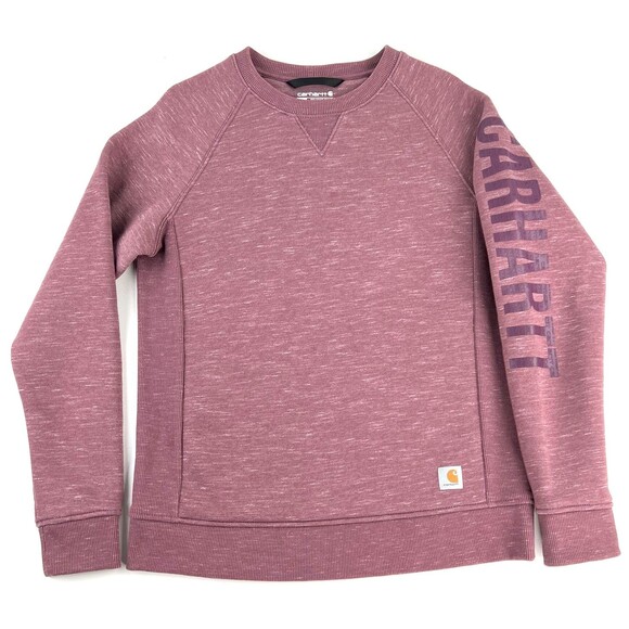 Carhartt Relaxed Fit Midweight Block Logo Sleeve Graphic Sweatshirt Womens L - Picture 1 of 6